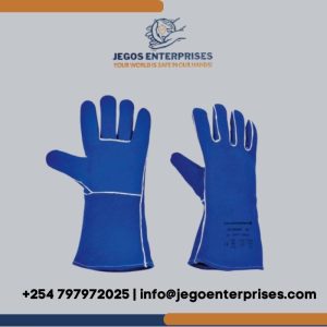 Blue Leather Welding Glove